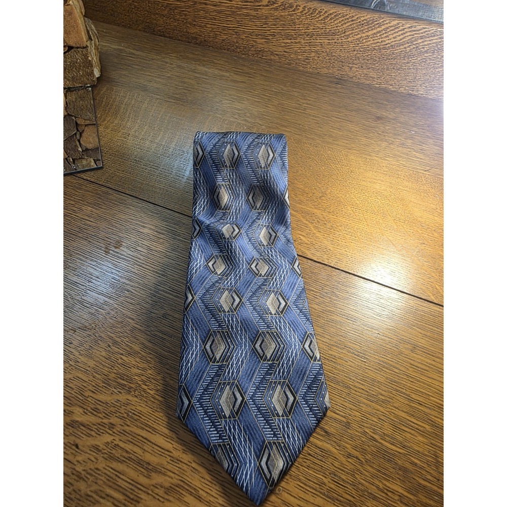 Arrow Mens Blue Geometric Necktie Classic Pattern Silk Blend Business Formal Tie
